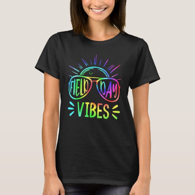 Camiseta FIELD DAY VIBES 2023 Teacher Kids Groovy Tie Dye H (Frente)