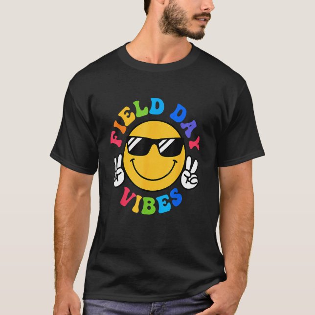 Camiseta Field Day Vibes  For Teacher Kids Happy Field Day  (Frente)