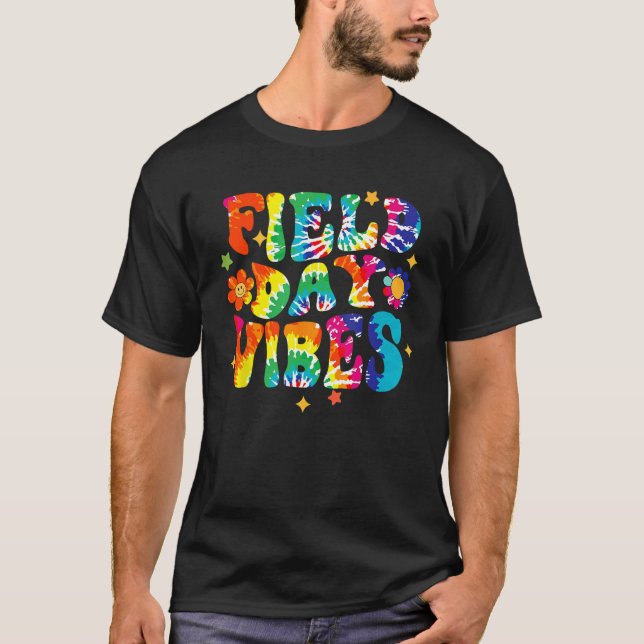 Camiseta Field Day Vibes Hippie Tie Dye Last Day Of School  (Frente)