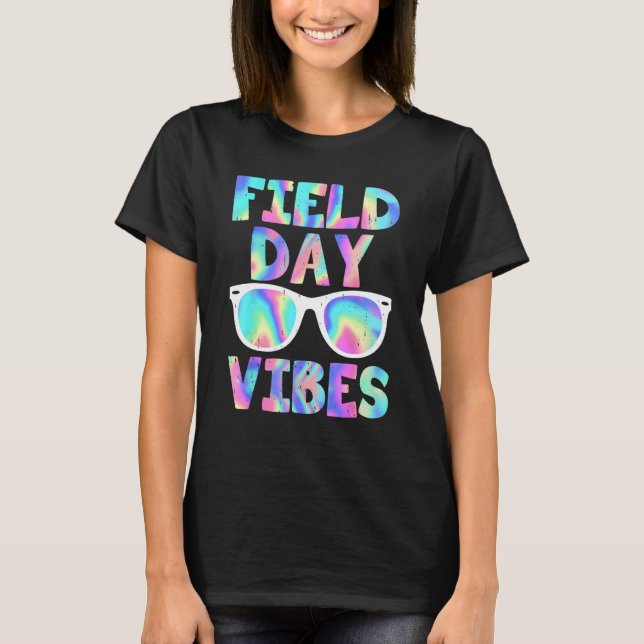 Camiseta Field Day Vibes Last Day School Field Day Teacher  (Frente)