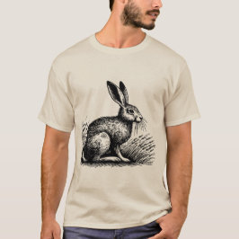 Camiseta Field Hare – Rustic Rabbit T-Shirt Design
