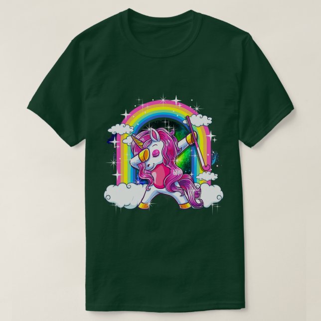 Camiseta Field Hockey Dabbing Unicorn Dab Magical Gifts Gir (Frente do Design)