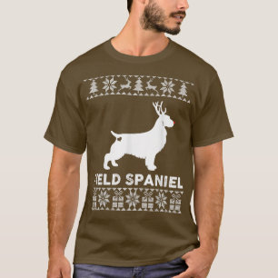 Camiseta Field Spaniel Dog Lover Xmas Reindeer Ugly Christm