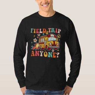 Camiseta Field Trip Anyone Groovy School Bus Driver Yellow