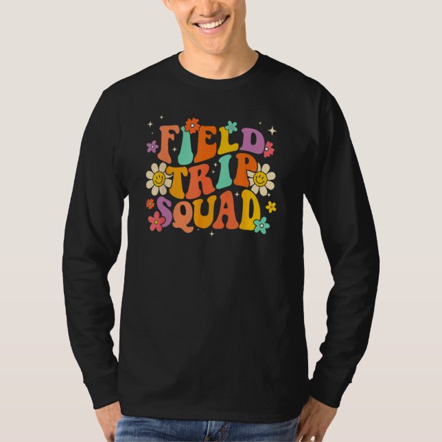Camiseta Field Trip Squad Groovy Field Day Teacher Student  (Frente)