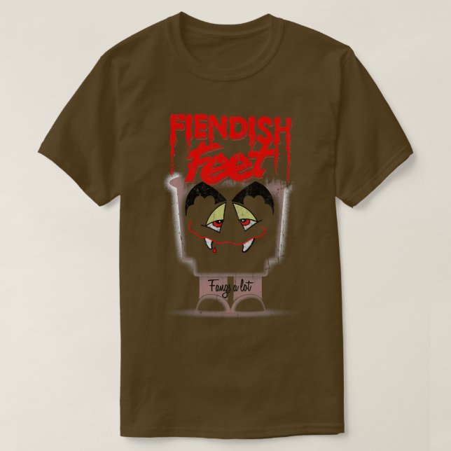 Camiseta Fiendish Feet Fangs A Lot (Frente do Design)