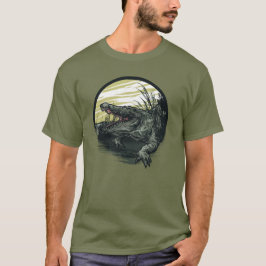 Camiseta Fierce Alligator Swamp Illustration Art