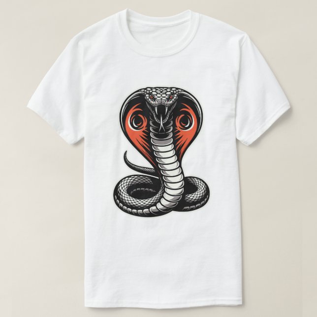 Camiseta Fierce Cobra Snake Illustration Bold Power Design (Frente do Design)