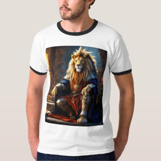 Camiseta Fierce e sem medo: Camisa-T de Impressão de Leão"