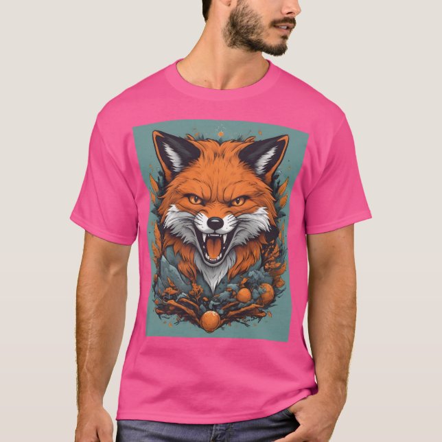 Camiseta Fierce Fox with Floral Accents (Frente)