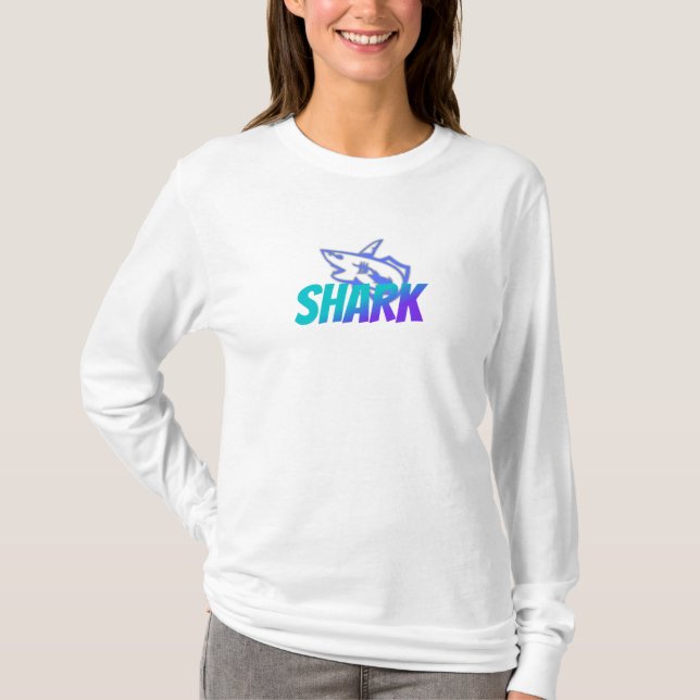 Camiseta Fierce Gradient Shark Logo | Bold Ocean (Frente)