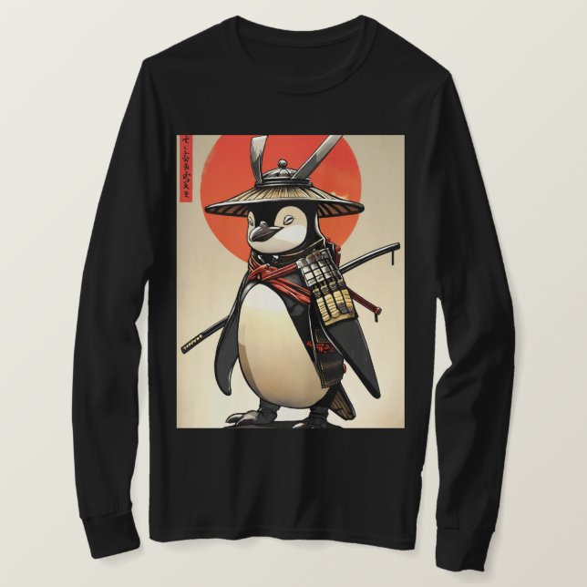 Camiseta Fierce Penguin Samurai (Frente do Design)