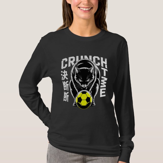 Camiseta Fierce Soccer Cat - For Cat Lovers & Athletes (Frente)