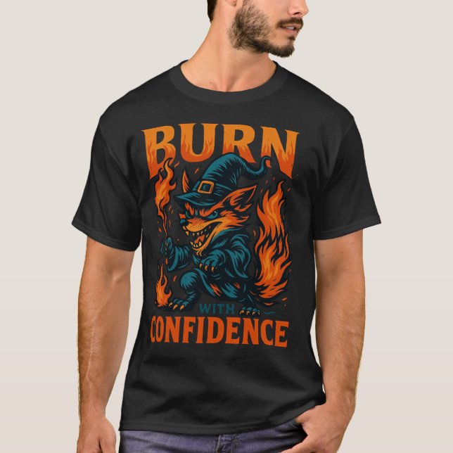 Camiseta Fierce Witch Fox Cartoon Illustration (Frente)
