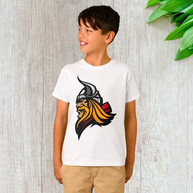 Camiseta Fierk Viking Head Norse Helmet e Beard (Criador carregado)