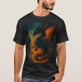Camiseta Fiery Dragon Abstrato Art - Fantasy Beast T-Shirt