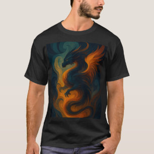 Camiseta Fiery Dragon Abstrato Art - Fantasy Beast T-Shirt