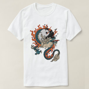 Camiseta Fiery Dragon com Símbolo Yin-Yang