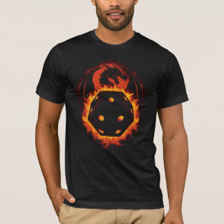 Camiseta Fiery Dragon D20 Dice Fantasia Jogos de M
