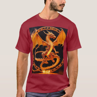 Camiseta Fiery Ouroboros Dragon T Shirt