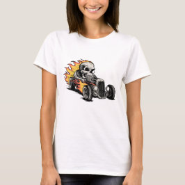 Camiseta Fiery Skull Hotrod Art