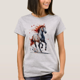 Camiseta Fiery Spirit - Majestic Horse Watercolor T-Shirt