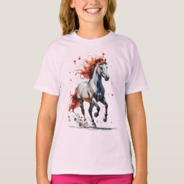 Camiseta Fiery Spirit - Majestic Horse Watercolor T-Shirt