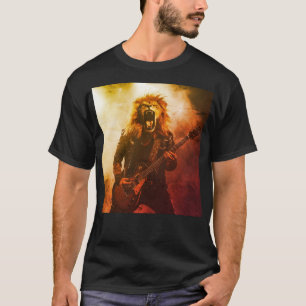 Camiseta Fiery Stage Roaring Lion Guitarist