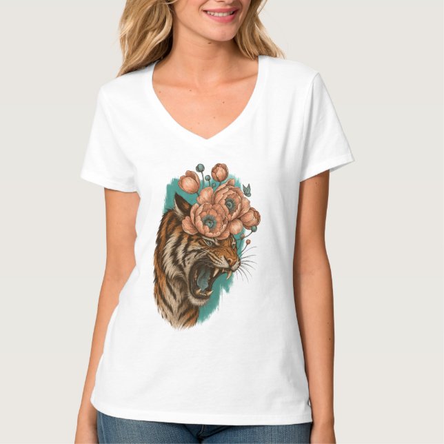 Camiseta Fiery Tiger Bloom (Frente)