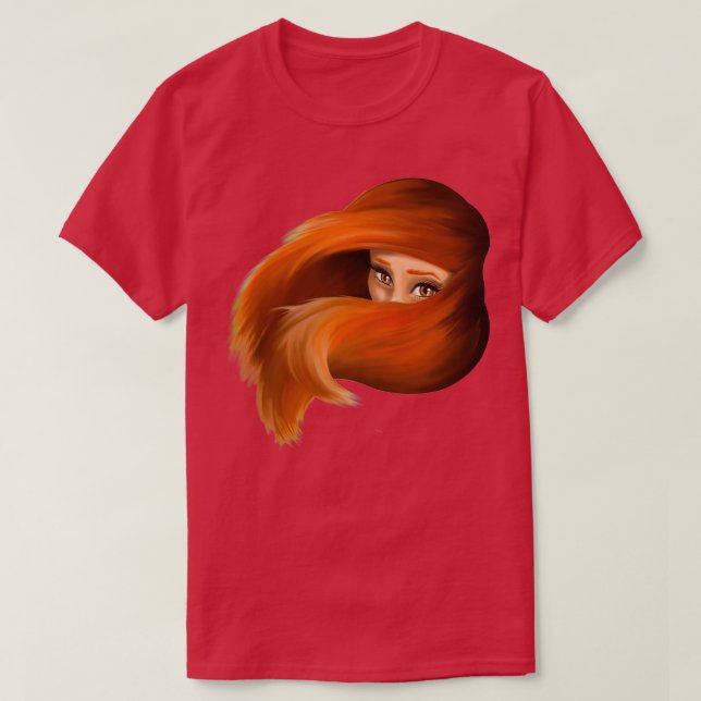 Camiseta Fiery Vermelha com Cabeça Vermelha Suja Beleza (Frente do Design)