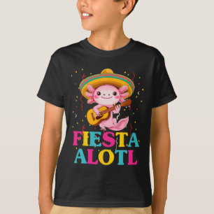 Camiseta Fiesta Alotl Cinco De Mayo Axolotl Com Sombrero A