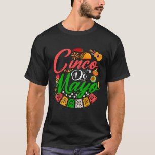 Camiseta Fiesta Cinco de Mayo Mexicano Maracas Tacos Avocad