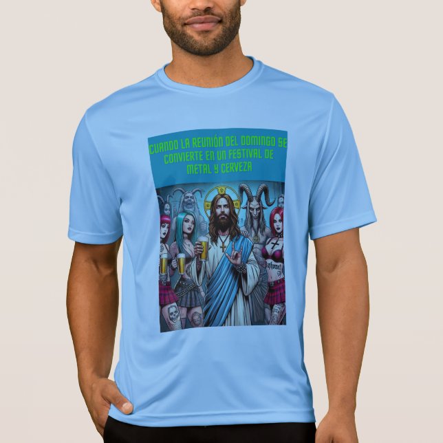 Camiseta Fiesta Infernal: Cristo y el Metal (Frente)
