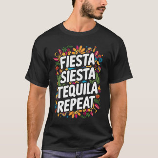 Camiseta Fiesta Siesta Tequila Repete o hispânico mexicano