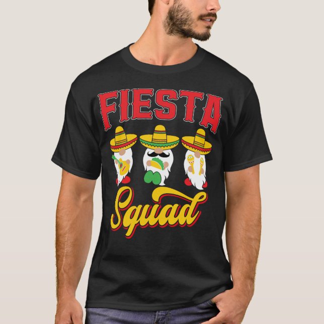Camiseta Fiesta Squad Cinco De Mayo Engraçado Mexicano (Frente)