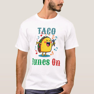 Camiseta Fiesta Taco Cantando O Taco Mexicano Taco Cartoon