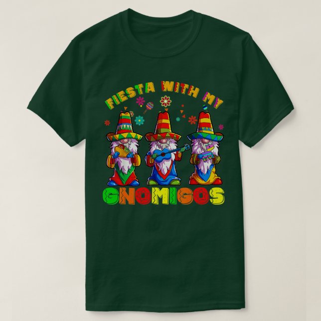 Camiseta Fiesta With My Gnomigos Mexican Gnomes Cinco De Ma (Frente do Design)