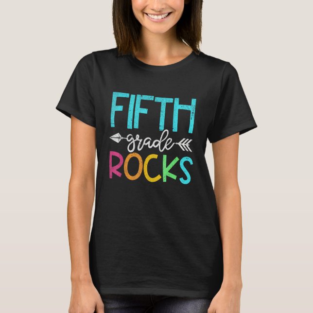 Camiseta Fifth Grade Rocks  Team 5th Grade Teacher 1 (Frente)