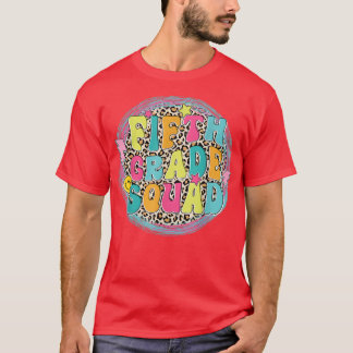 Camiseta Fifth Grade Squad Back To School Leopard Boys Girl