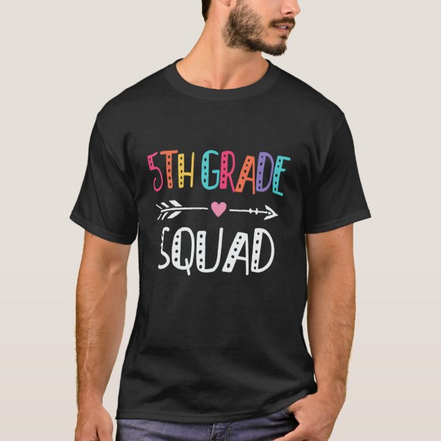 Camiseta Fifth Grade Teacher  Cute Arrow 5th Grade Squad Te (Frente)