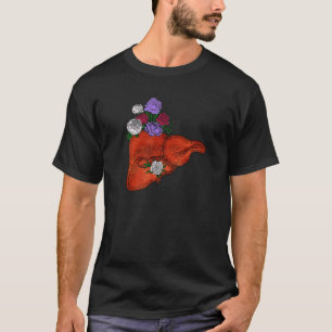 Camiseta Fígado Anatômico Floral E Enfermeiro Médico G
