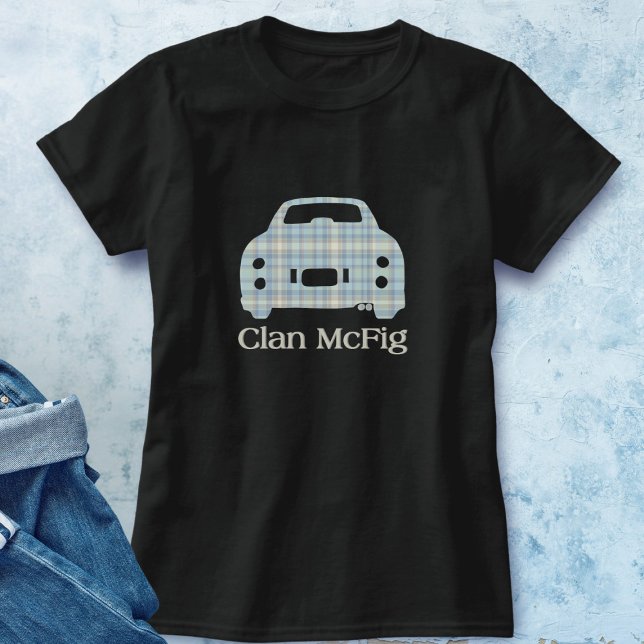 Camiseta Figarações Figaro Tartan Car Clan McFig (If you're part of the Clan McFig, this is the shirt for you)