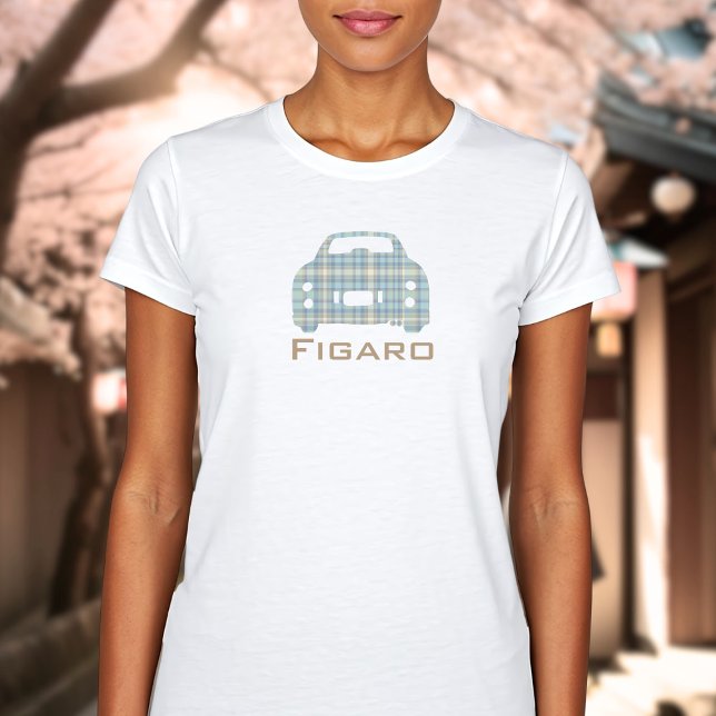 Camiseta Figarations Figaro McFig Tartan Car (Add your name to this cute tartan figaro car t-shirt! Perfect to wear when driving your cute car)