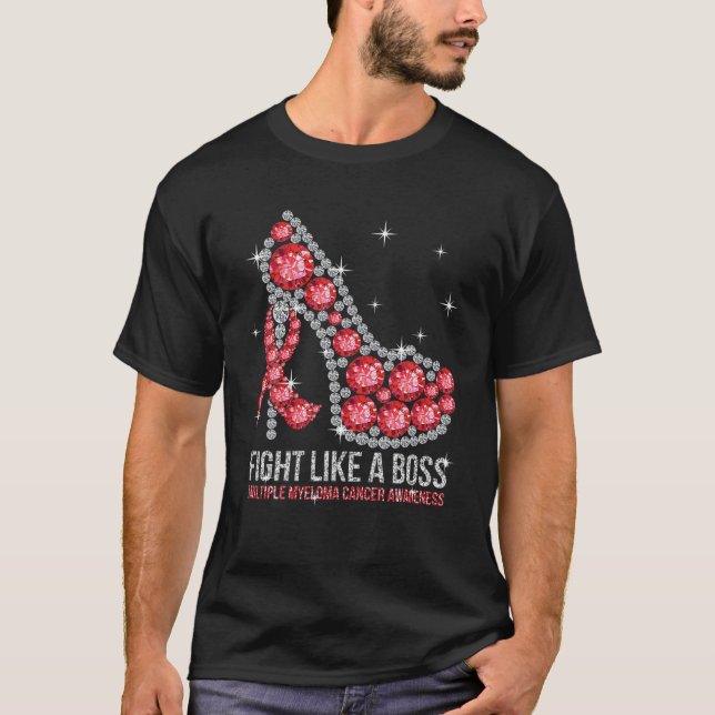 Camiseta Fight Blood Cancer Like A Boss Multiple Myeloma Ca (Frente)