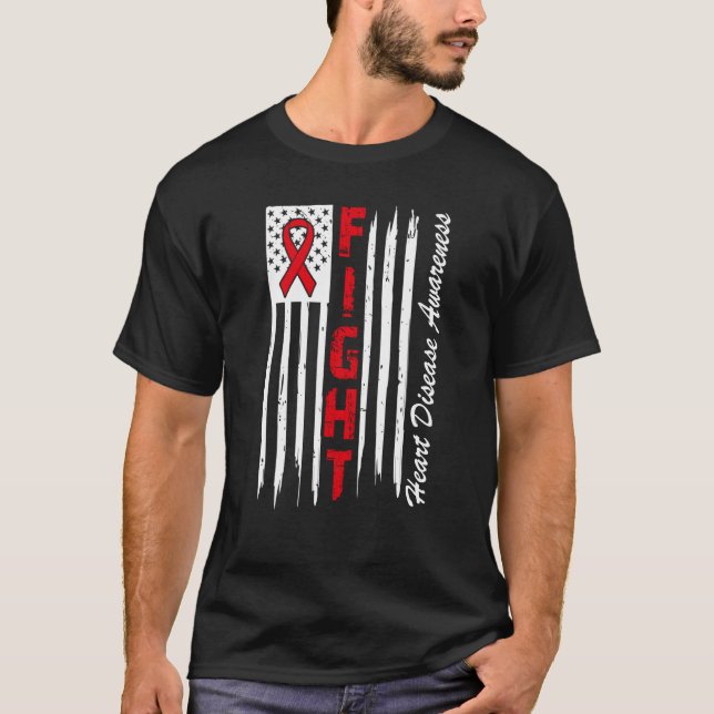 Camiseta Fight Heart Disease Go Red American Heart Disease  (Frente)