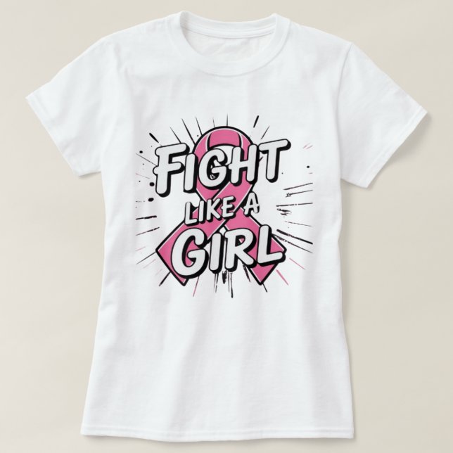 Camiseta Fight Like a Girl | Breast Cancer Awareness Design (Frente do Design)