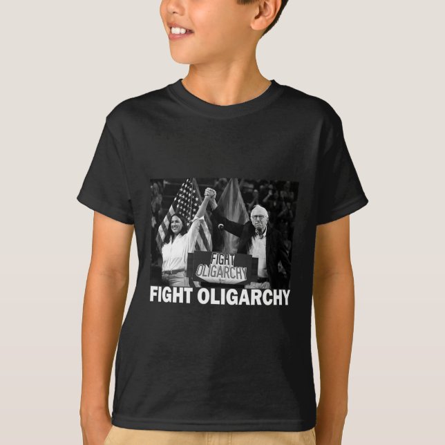 Camiseta Fight Oligarchy Bernie Sanders And Aoc Freedom Us  (Frente)