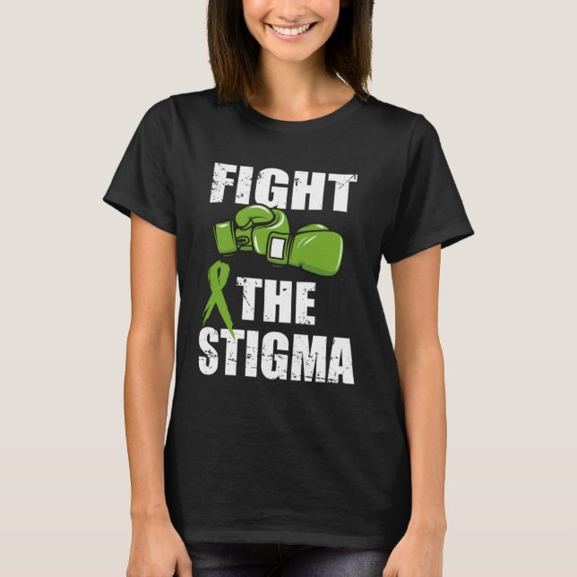 Camiseta Fight The Stigma Mental Health Awareness  Green Gl (Frente)