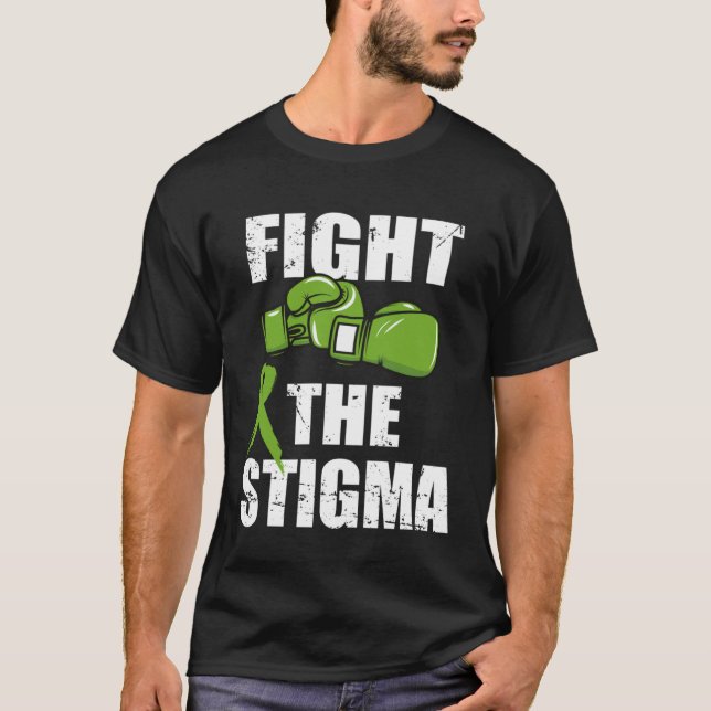 Camiseta Fight The Stigma Mental Health Awareness  Green Gl (Frente)