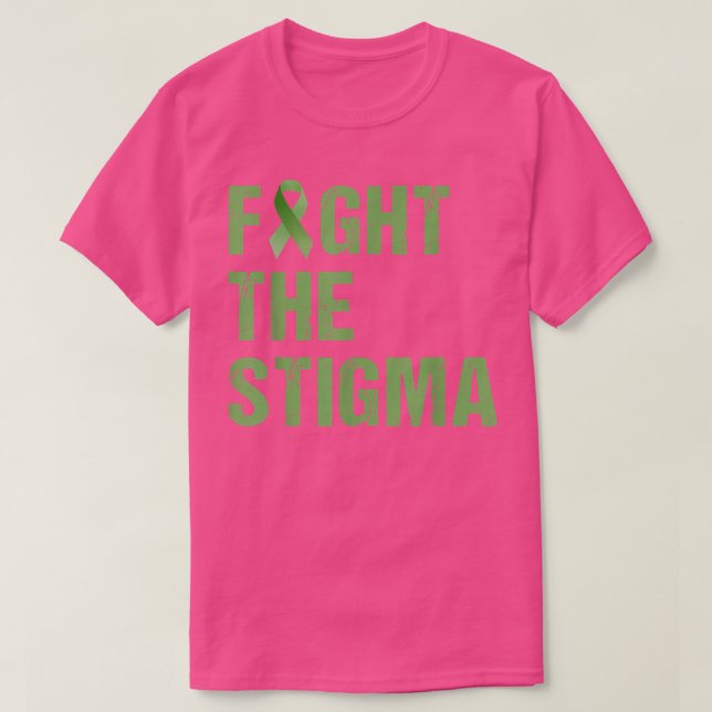 Camiseta Fight The Stigma, Raise Awareness Of Mental Health (Frente do Design)